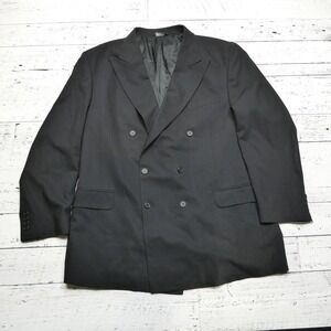 Vito Rufolo Blazer Mens 50 Long Black Made in Italy Wool Super 100s San Martino